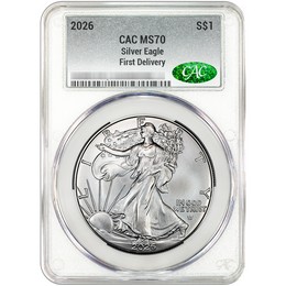 2026 Silver Eagle CAC MS70 First Delivery Silver Label 2026 Silver Eagle CAC MS70 First Delivery Silver Label