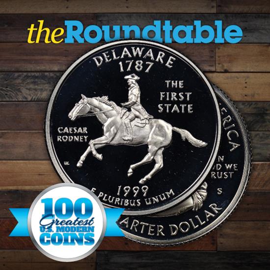 100 Greatest U.S. Modern Coins Series: 1999 S Proof Silver Delaware Quarter
