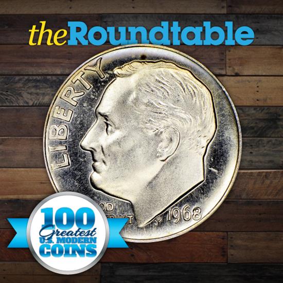 100 Greatest U.S. Modern Coins Series: 1968, No S, Roosevelt Dime, Proof