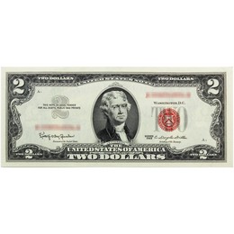 1963 $2 Red Seal Note Crisp Uncirculated Condition 1963 $2 Red Seal Note Crisp Uncirculated Condition