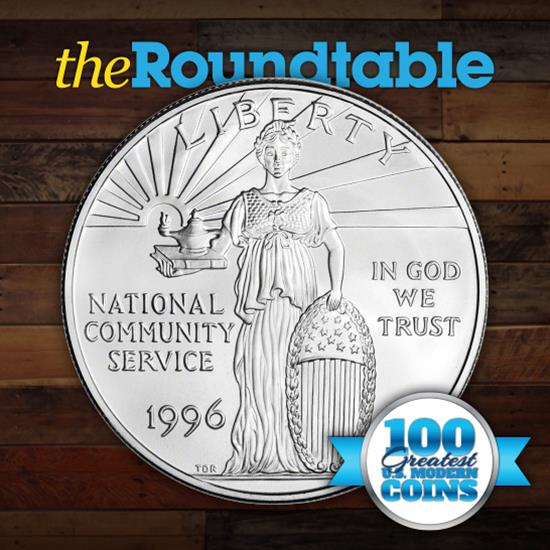100 Greatest U.S. Modern Coins Series: 1996-S National Community Service Dollar Commemorative