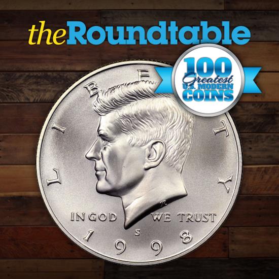 100 Greatest U.S. Modern Coins Series: 1998-S Kennedy Half Dollar, Silver, Matte Finish 100 Greatest U.S. Modern Coins Series: 1998-S Kennedy Half Dollar, Silver, Matte Finish