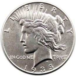 1935 Peace Dollar AU/BU Condition 1935 Peace Dollar AU/BU Condition