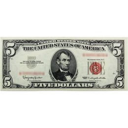 1963 $5 Legal Tender Red Seal Note XF-AU Condition 1963 $5 Legal Tender Red Seal Note XF-AU Condition