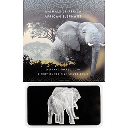 2022 $2 Reverse Proof Solomon Islands 1oz Silver African Elephant Shaped Coin OGP 2022 $2 Reverse Proof Solomon Islands 1oz Silver African Elephant Shaped Coin OGP