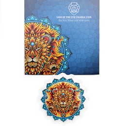 2023 $5 Solomon Islands 2oz Colorized Silver Lion of the 5th Chakra Prooflike Coin OGP 2023 $5 Solomon Islands 2oz Colorized Silver Lion of the 5th Chakra Prooflike Coin OGP