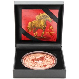 2026 $1 Liberia 5oz Copper High Relief Lunar Year of the Horse Coin OGP 2026 $1 Liberia 5oz Copper High Relief Lunar Year of the Horse Coin OGP