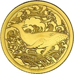 2025 25¢ Proof Pitcairn Islands Ocean Wonders 0.5g Gold Whale Coin 2025 25¢ Proof Pitcairn Islands Ocean Wonders 0.5g Gold Whale Coin