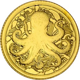 2025 25¢ Proof Pitcairn Islands Ocean Wonders 0.5g Gold Octopus Coin 2025 25¢ Proof Pitcairn Islands Ocean Wonders 0.5g Gold Octopus Coin