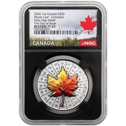 2026 $20 Reverse Proof Canada 1oz Colorized Silver UHR w/ Vivid Toning Effect NGC PF69 FDI Black Core Canada Label 2026 $20 Reverse Proof Canada 1oz Colorized Silver UHR w/ Vivid Toning Effect NGC PF69 FDI Black Core Canada Label