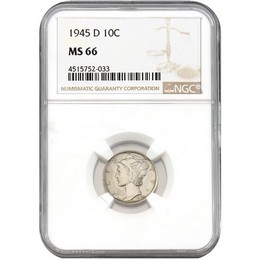 1945 D Mercury Dime NGC MS66 1945 D Mercury Dime NGC MS66