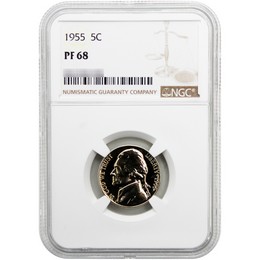 1955 Proof Jefferson Nickel NGC PF-68 1955 Proof Jefferson Nickel NGC PF-68