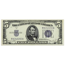 1934 $5 Silver Certificate (Blue Seal) Crisp Uncirculated 1934 $5 Silver Certificate (Blue Seal) Crisp Uncirculated