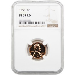 1958 Proof Lincoln Cent NGC PF67 RD 1958 Proof Lincoln Cent NGC PF67 RD
