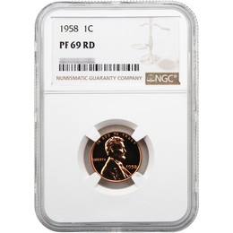 1958 Proof Lincoln Cent NGC PF69 RD 1958 Proof Lincoln Cent NGC PF69 RD