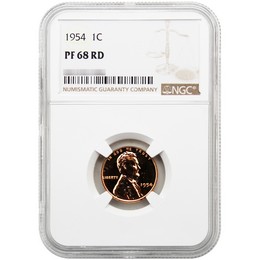 1954 Proof Lincoln Cent NGC PF68 RD 1954 Proof Lincoln Cent NGC PF68 RD