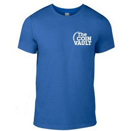 The Coin Vault Logo Royal Blue T-Shirt (Size Medium) The Coin Vault Logo Royal Blue T-Shirt (Size Medium)
