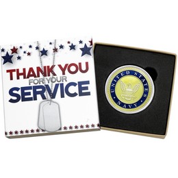 U.S. Armed Forces Navy Officially Licensed 1oz .999 Silver Medallion Enameled in Gift Box U.S. Armed Forces Navy Officially Licensed 1oz .999 Silver Medallion Enameled in Gift Box