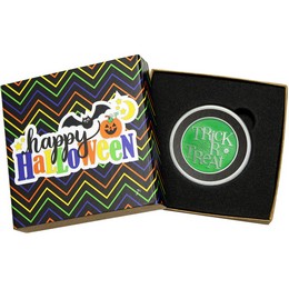 Halloween Trick or Treat Glow-in-the-Dark Half Ounce .999 Silver Medallion Enameled in Gift Box Halloween Trick or Treat Glow-in-the-Dark Half Ounce .999 Silver Medallion Enameled in Gift Box