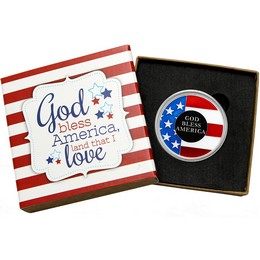 God Bless America 1oz .999 Silver Medallion Enameled in Gift Box God Bless America 1oz .999 Silver Medallion Enameled in Gift Box