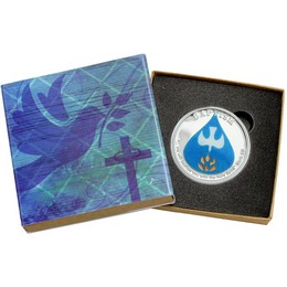 2026 Baptism 1oz .999 Silver Medallion Enameled in Gift Box 2026 Baptism 1oz .999 Silver Medallion Enameled in Gift Box