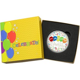2026 Happy Birthday Balloons 1oz .999 Silver Medallion Enameled in Gift Box 2026 Happy Birthday Balloons 1oz .999 Silver Medallion Enameled in Gift Box
