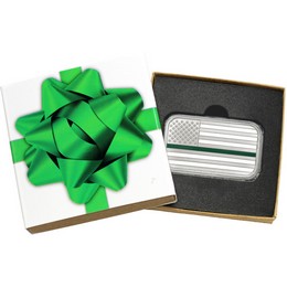 Thin Green Line 1oz .999 Silver American Flag Bar in Gift Box Thin Green Line 1oz .999 Silver American Flag Bar in Gift Box