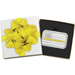 Thin Gold Line 1oz .999 Silver American Flag Bar in Gift Box Thin Gold Line 1oz .999 Silver American Flag Bar in Gift Box