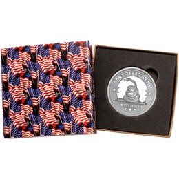 Don't Tread On Me 1oz .999 Silver Medallion in Gift Box Don't Tread On Me 1oz .999 Silver Medallion in Gift Box