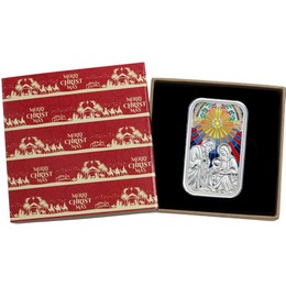2026 Mary, Joseph, and Baby Jesus Nativity 1oz .999 Silver Bar Enameled in Gift Box 2026 Mary, Joseph, and Baby Jesus Nativity 1oz .999 Silver Bar Enameled in Gift Box