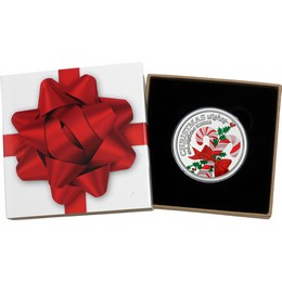 2026 Christmas Wishes Candy Canes 1oz .999 Silver Medallion Enameled in Gift Box 2026 Christmas Wishes Candy Canes 1oz .999 Silver Medallion Enameled in Gift Box
