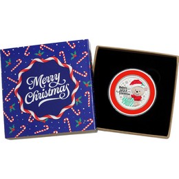 2026 Baby's First Christmas Teddy Bear Gift Half Ounce .999 Silver Medallion Enameled in Gift Box 2026 Baby's First Christmas Teddy Bear Gift Half Ounce .999 Silver Medallion Enameled in Gift Box