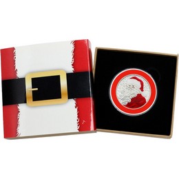 Ho Ho Ho Santa Claus Half Ounce .999 Silver Medallion Enameled in Gift Box Ho Ho Ho Santa Claus Half Ounce .999 Silver Medallion Enameled in Gift Box