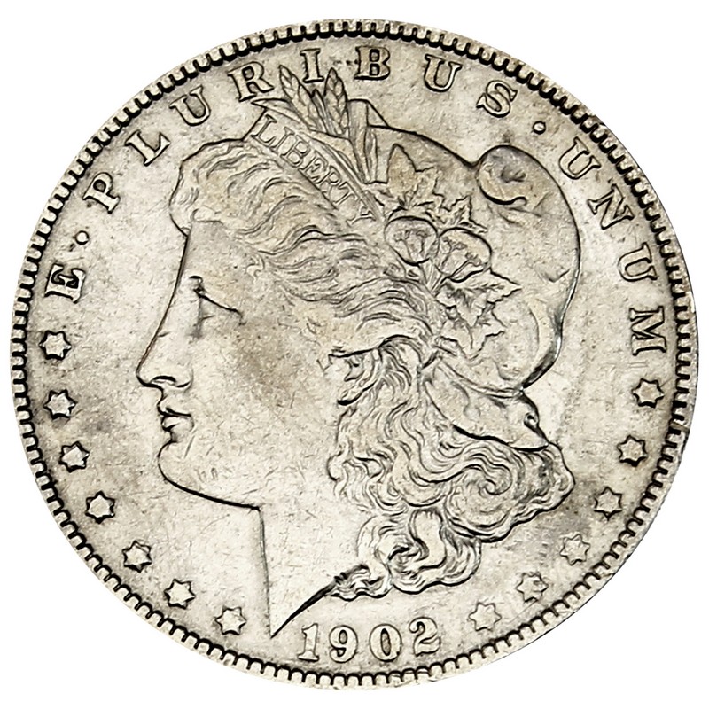 1902 P Morgan 90% Silver Dollar in XF/UNC condition