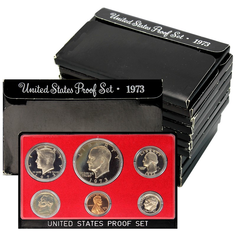 MINT PROOF SET...6 COINS...BLACK BOX 1973-S U.S