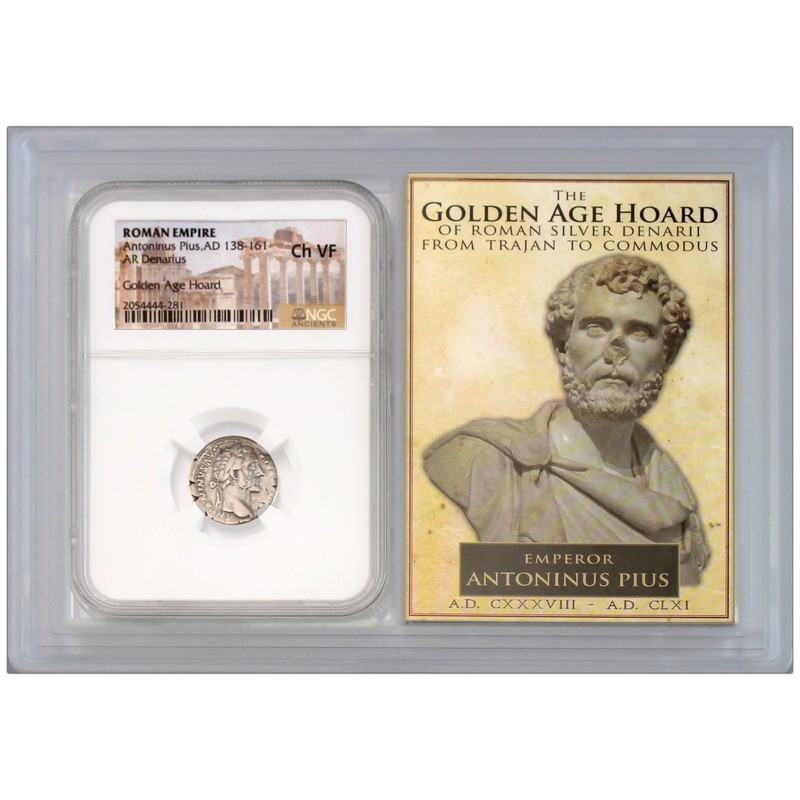 Antoninus Pius AD 138-161 ROMAN EMPIRE Denarius NGC XF40 Story Vault