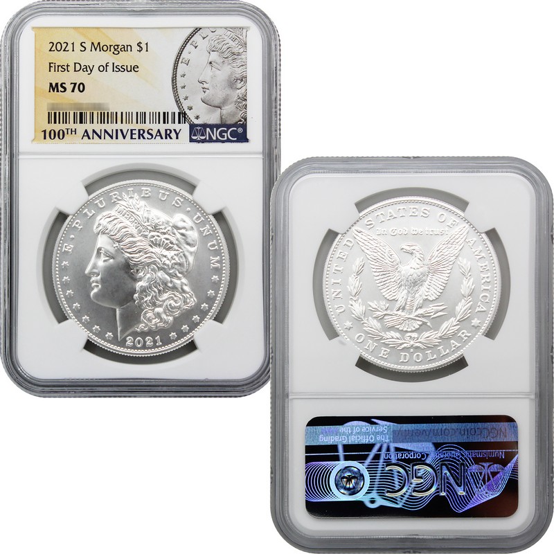 2021 Morgan & Peace Silver Dollar 6 Coin Set NGC MS70 First Day