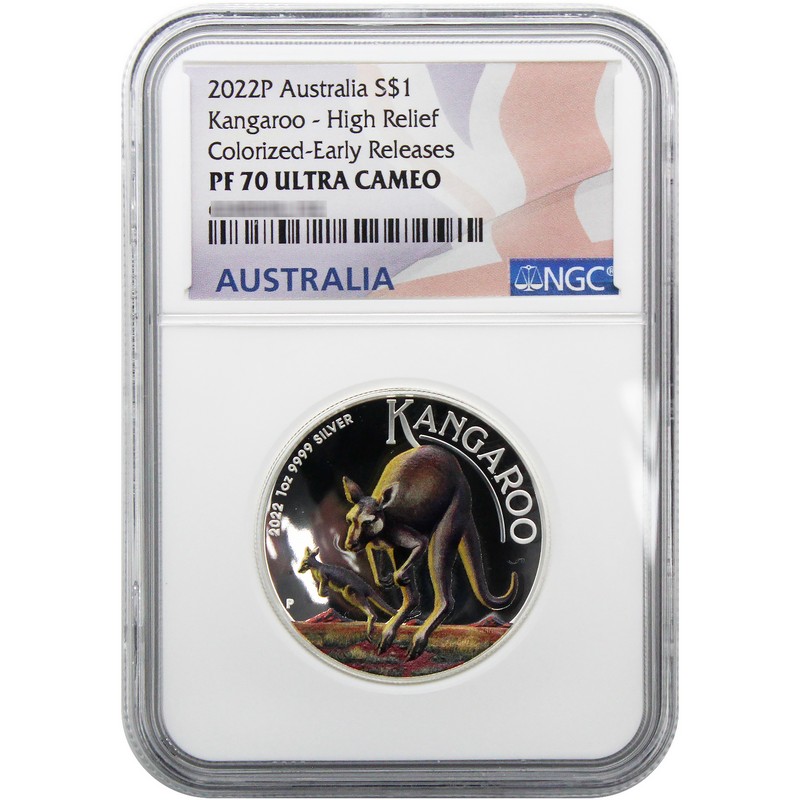 2015 P Australia HIGH RELIEF 1 Oz Silver Kangaroo $1 COIN NGC PF70 UC ER W/ OGP 