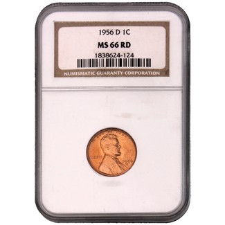 1956-D Lincoln Cent NGC MS-66 RD