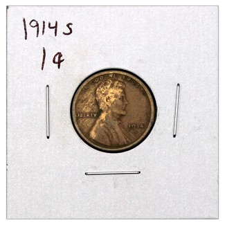 1914 S Lincoln Wheat Cent Average Circulated Condition