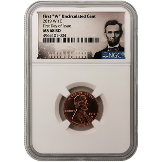 2019 W Lincoln Cent NGC MS68 RD First Day Issue from the Uncirculated Coin Set Lincoln Portrait
