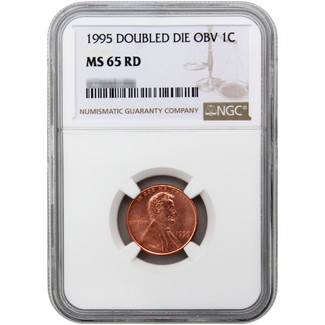 1995 Lincoln Cent (Doubled Die Obverse) NGC MS65 RD