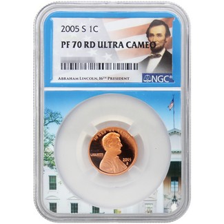 2005 S Proof Lincoln Cent NGC PF70 UC RD White House Core