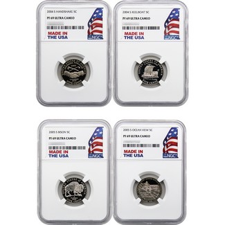 NEW YEAR NEW DEAL: Westward Journey 4-Coin Nickel Set NGC PF69 Ultra Cameo Made in the USA Holder