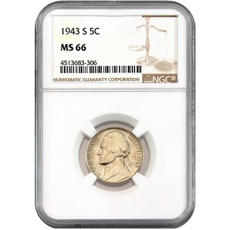 1943-S Jefferson War Nickel NGC MS66