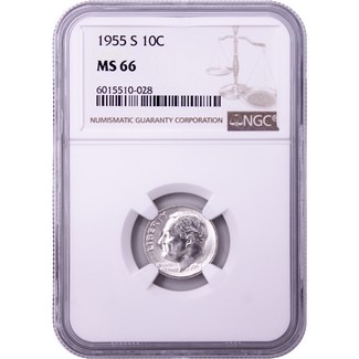 1955-S Roosevelt Dime NGC MS-66
