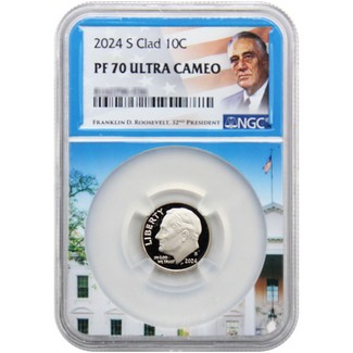 2024 S Proof Roosevelt Dime NGC PF70 Ultra Cameo White House Core Portrait Label