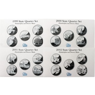 1999-2008 Philly & Denver Brilliant Uncirculated Statehood Quarter Collection (100 Coins)