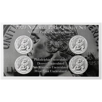 2020 P, D, S, & W ATB National Park Quarters from American Samoa