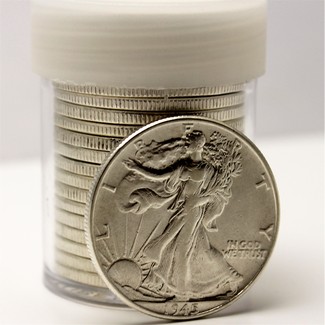 XF-AU Walking Liberty Half Dollar Roll (20 Coins)
